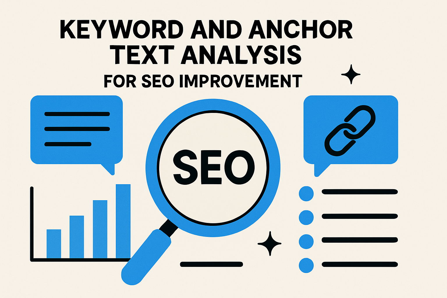 Visualization of keyword and anchor text analysis for SEO improvement